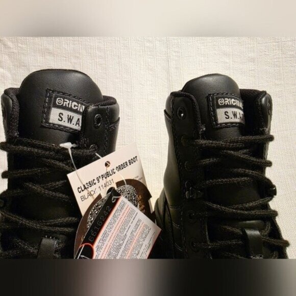 Original S.W.A.T. Classic 9" Tactical Boots Black Size 5 Waterproof Safety Toe - Picture 5 of 16